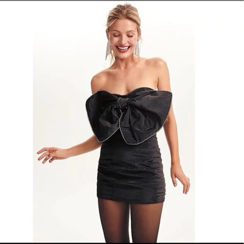 For Love & Lemons Celeste Moire Bow Dress